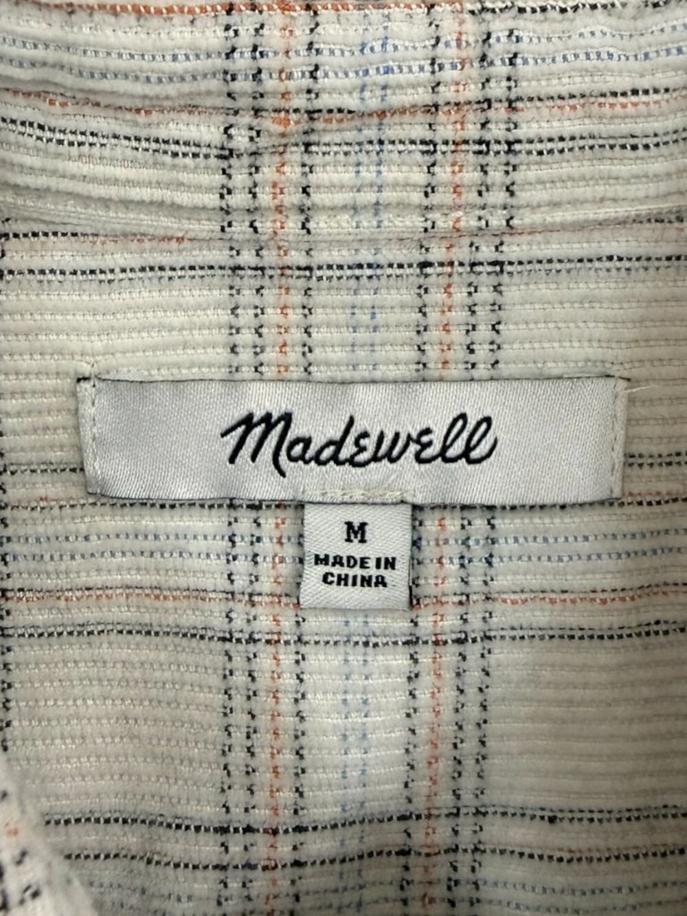 Madewell Corduroy Oversized Ex-Boyfriend Shirt Lombard Plaid Size M - Picture 5 of 11